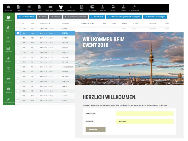 andEvent — Corporate-Event-Software, Screenshot
